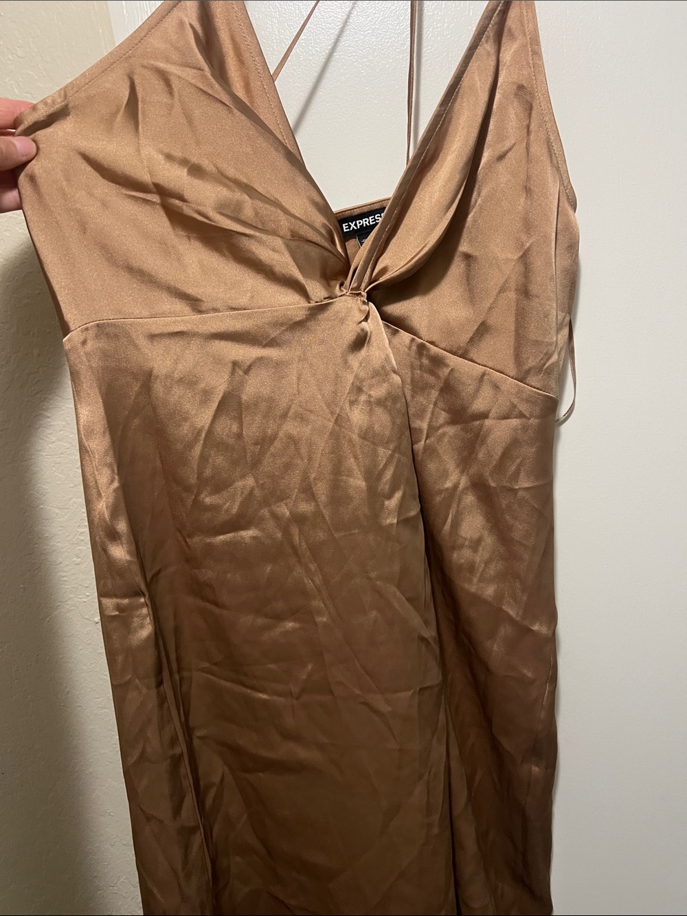 Express Satin Slip Dress - Copper Brown